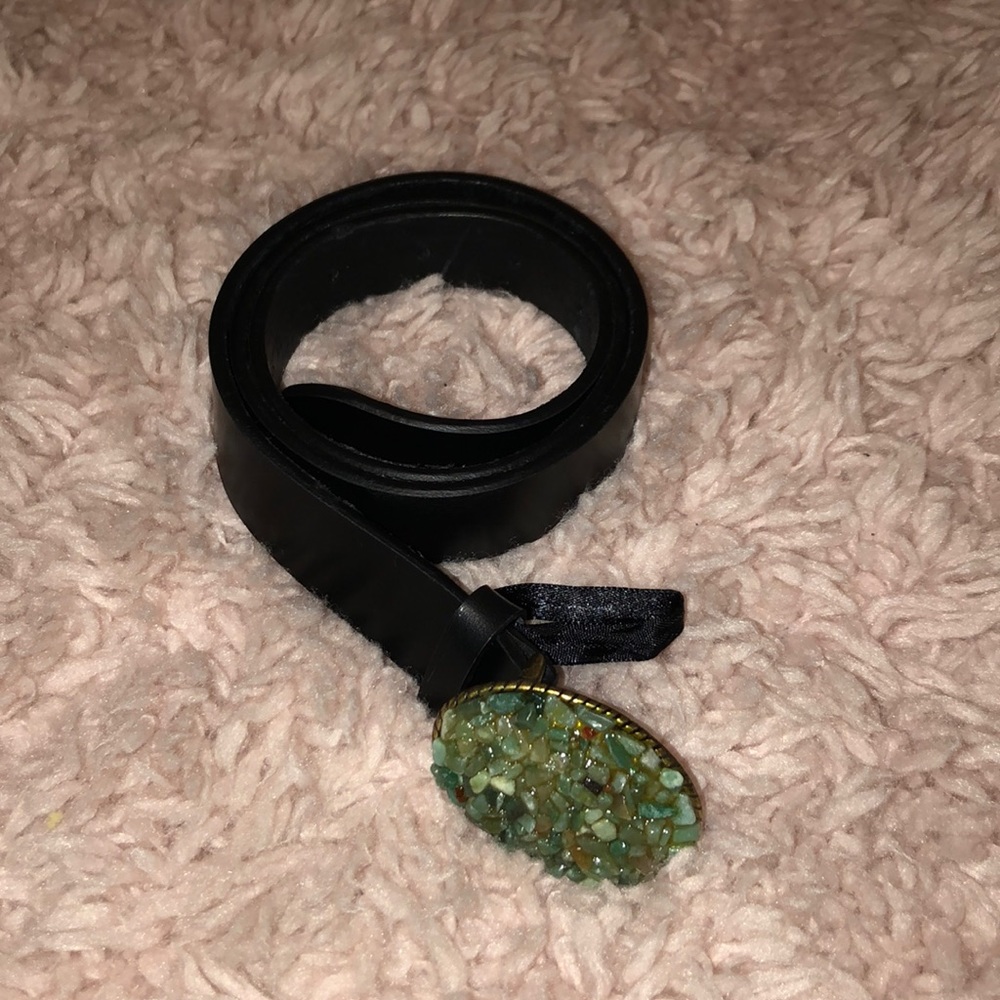 black leather belt